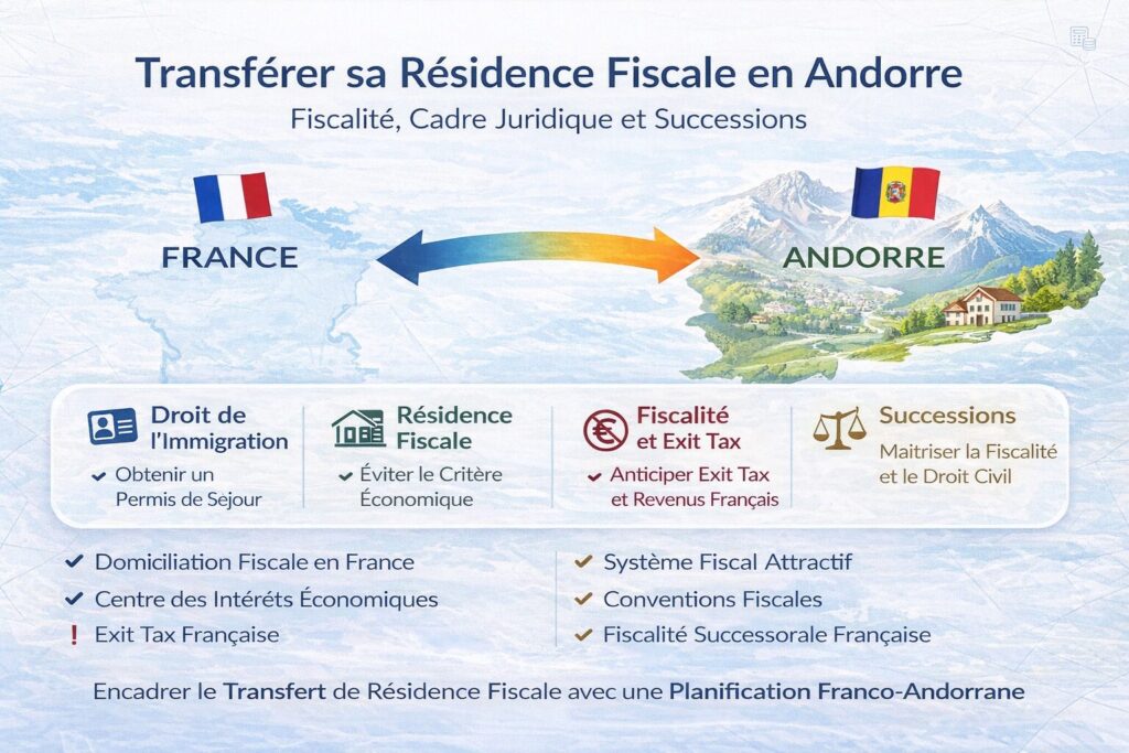 Transfert de résidence fiscale de la France vers Andorre : cadre juridique, fiscalité et enjeux successoraux
